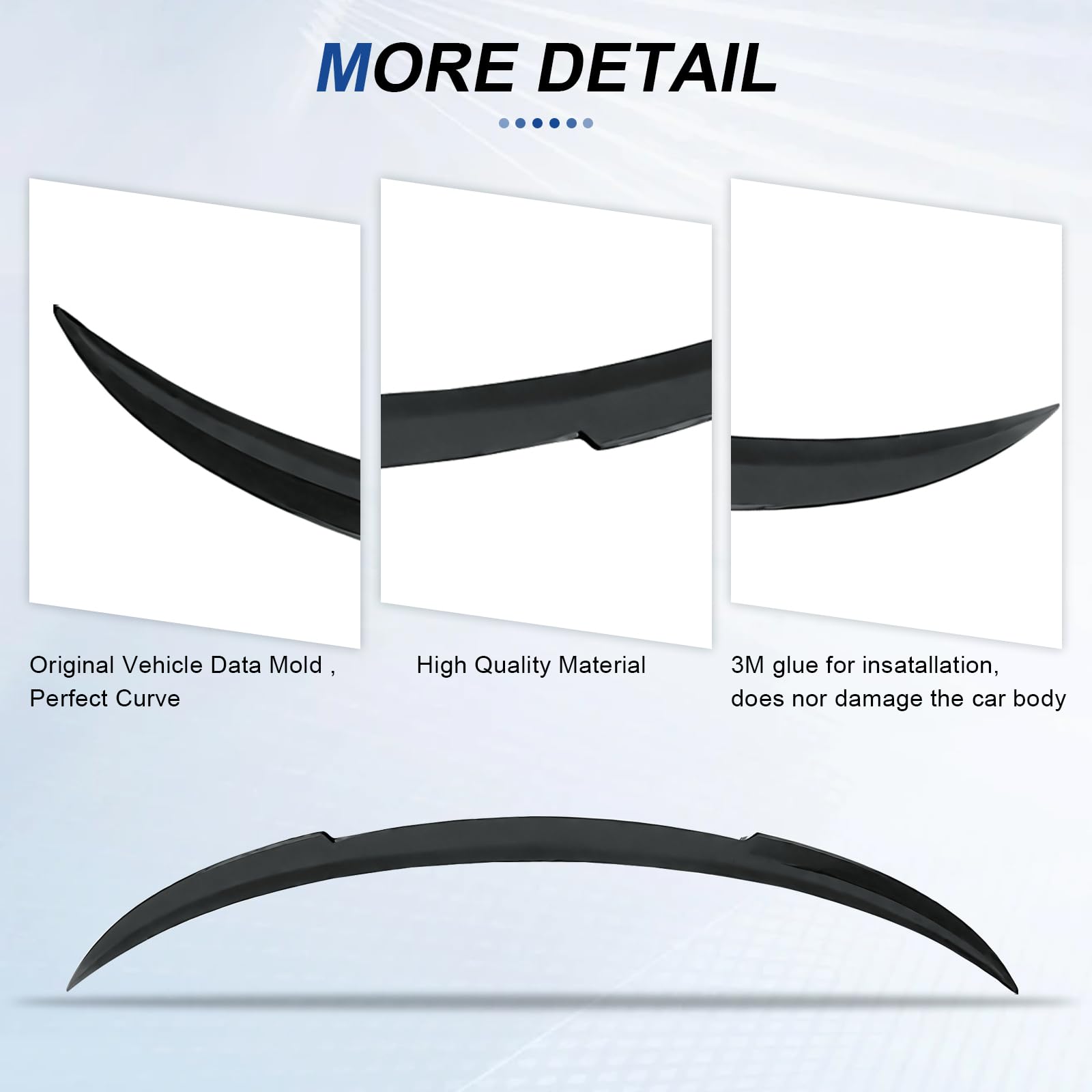 BDBO Spoiler for Tesla Model 3 2016-2022 Wing Rear Spoiler Trunk Tail Rear Trunk Lid,M4 Style Matte Black Style Performance,Model 3 Accessories