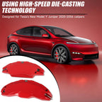 Brake Caliper Covers Compatible with Tesla Model Y Juniper 2025-2026, 19 20 inch Front and Rear Brake Wheel Hub Brake Caliper Covers 4 Pcs For Model Y Juniper Accessories Red