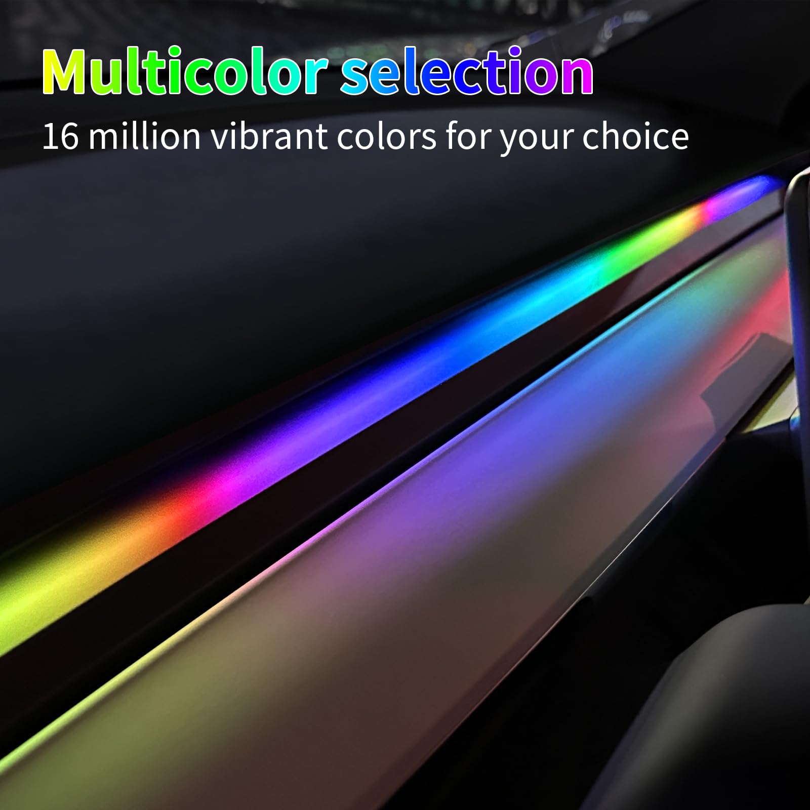 Uxcer 2025-2021 Tesla Model 3/Y Interior Neon Lights for Dashboard, RGBIC Color Changing LED Strip Lights with App & Remote Control,Tesla Model 3/Y Accessories(Not Fit for M3 Highland & My Juniper)