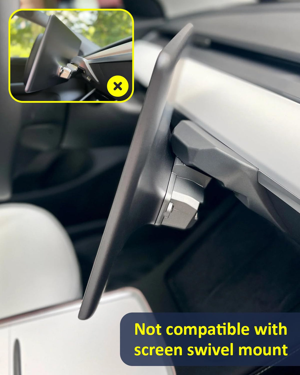 Under Screen Storage Organizer for Tesla Model Y Model 3 Accessories(include Juniper & Highland), Rattle-Free Push Latch Mechanism Perfect Fit, Tissue Dispenser, Hidden for Personal Valuables