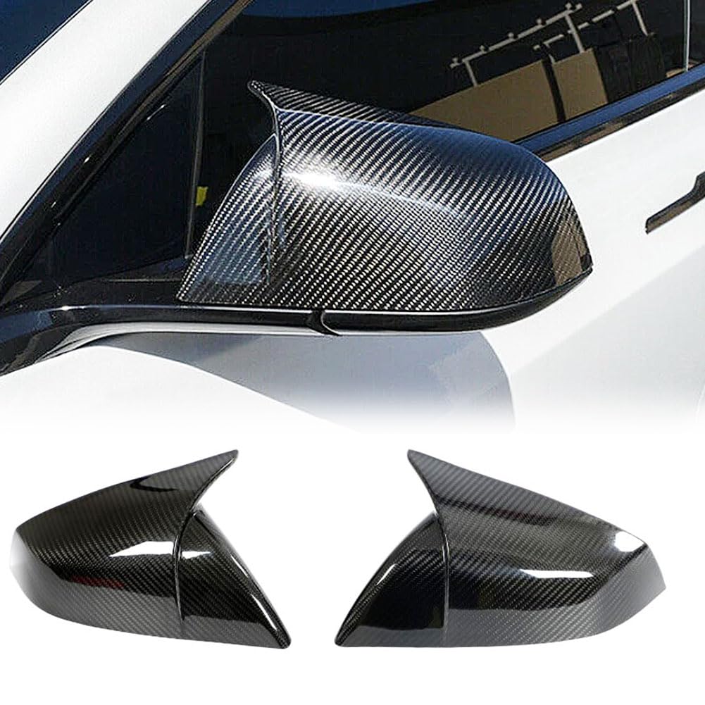 MCARCAR KIT Dry Carbon Fiber Mirror Cover Caps for Tesla Model S 2021-2023 Add-on Side Rearview Mirror Caps Car Exterior Outside Shell Factory Outlet