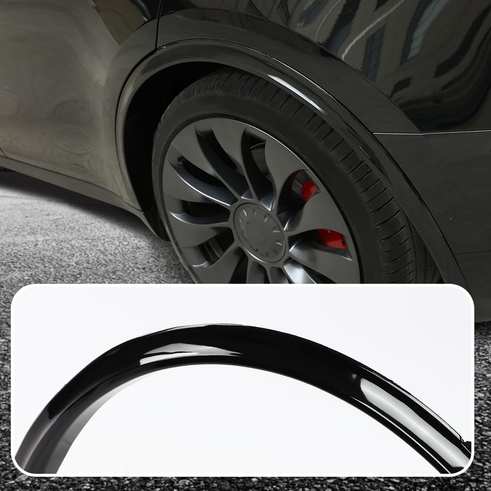 G-PLUS Fender Flare Compatible with 2020-2024 Tesla Model Y Black paint style