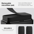 Spigen EZ Slide & Brush Screen Cleaner for Tesla Model Y 2025/26 (Juniper) & 3/Y/S/X/Cybertruck and Screens, Phones, Laptops, Tablets - No Solution Needed (Extra Microfiber Pad Included) [Black]