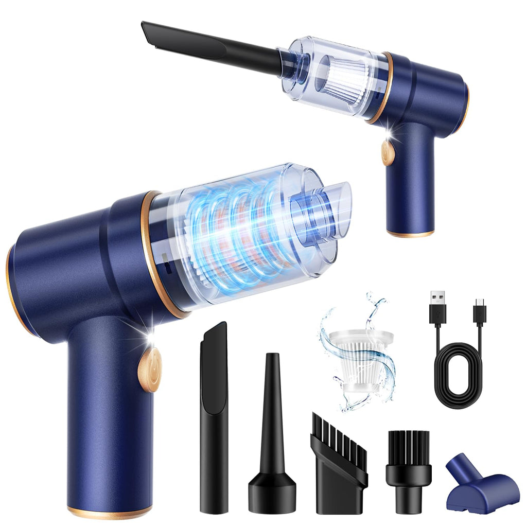 KMM Handheld Car Vacuum Cleaner, 9000Pa Vacuum Cleaner and Air Duster, 120W High Power Hand Held Vacuum with LED Light and Multi-Nozzles for Car, Home, Office, Pet