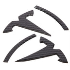 Nanaholy Model Y Accessories for Tesla 2024 2023 2022 2021 2020 Emblem Sticker 2PCS/Set Logo Decal (Black- Carbon Fiber Pattern)