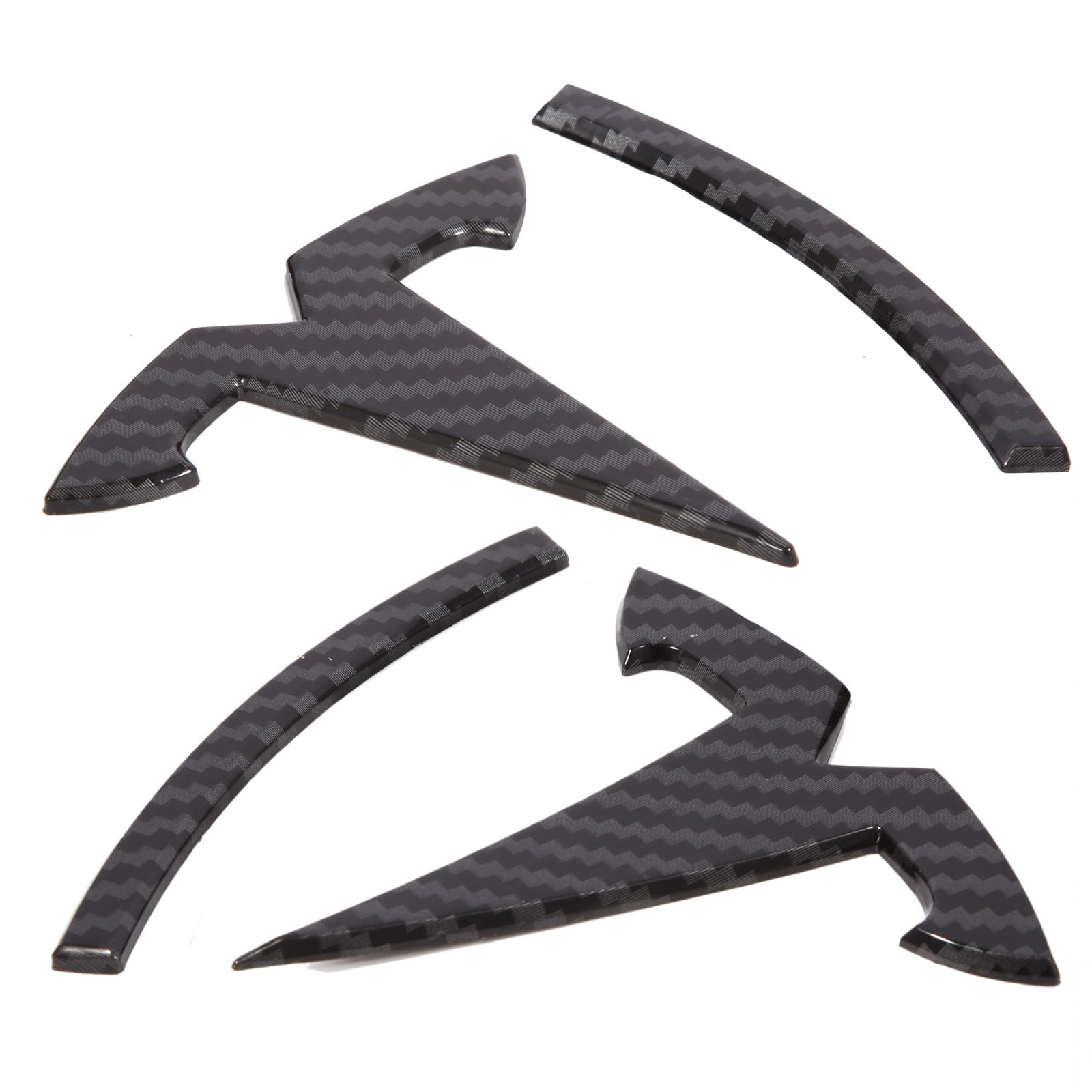 Nanaholy Model Y Accessories for Tesla 2024 2023 2022 2021 2020 Emblem Sticker 2PCS/Set Logo Decal (Black- Carbon Fiber Pattern)