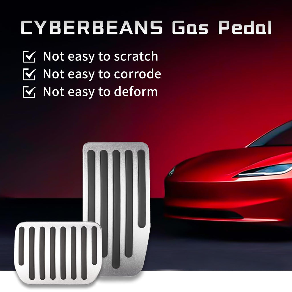CYBERBEANS Gas Pedal Brake Pedal Foot Pedal Cover for Tesla Model 3/Y Performance Compatible with Model Y Juniper and Model 3 Highland