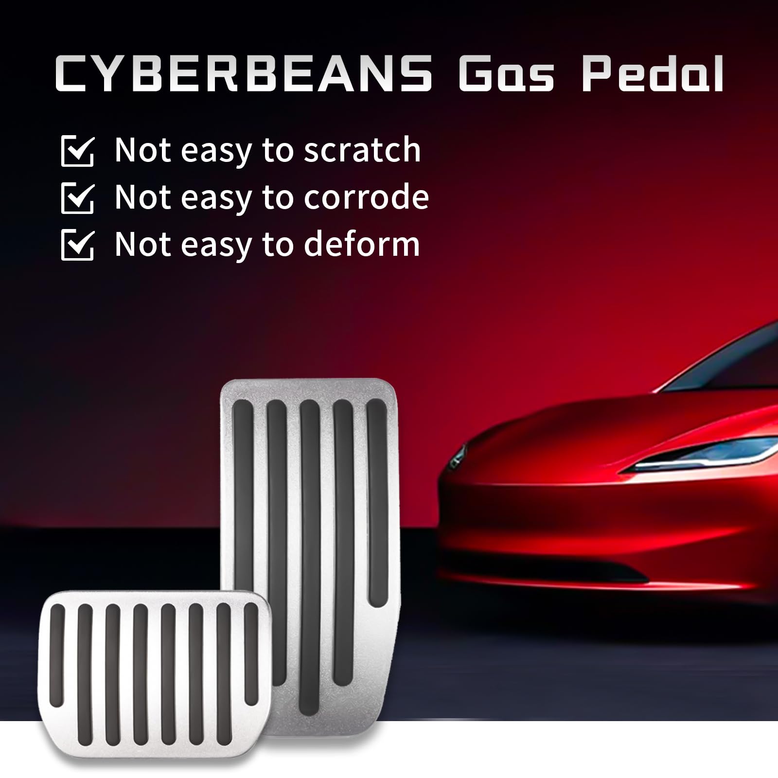 CYBERBEANS Gas Pedal Brake Pedal Foot Pedal Cover for Tesla Model 3/Y Performance Compatible with Model Y Juniper and Model 3 Highland