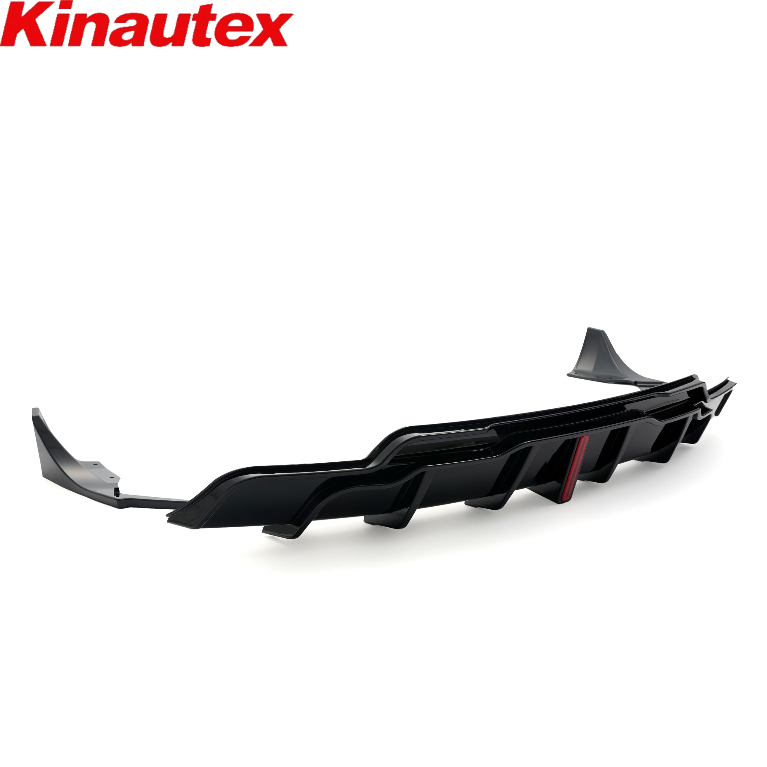 Kinautex Rear Rear Bumper Diffuser Lip Splitter Spoiler for 2017-2023 Tesla Model 3 Led Light Style