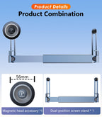 DICMKY Dual Head Tesla Phone Mount Model Y/3 2026 2025 2024 2023 2022 2021, [Magnetic/Clip] Car Accessories for Tesla Screen Phone Holder Stand, (Fit for Tesla Model Y(Juniper)/3(Highland))