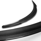 HYPERSPEED Real Carbon Fiber Trunk Spoiler Wing Lip kit Rear V-Style Fit for 2012 2013 2014 2015 2016 2017 2018 2019 2020 2021 2022 Tesla Model S, Car Mods Accessories Replacement, (2-SPC-7406-CF)