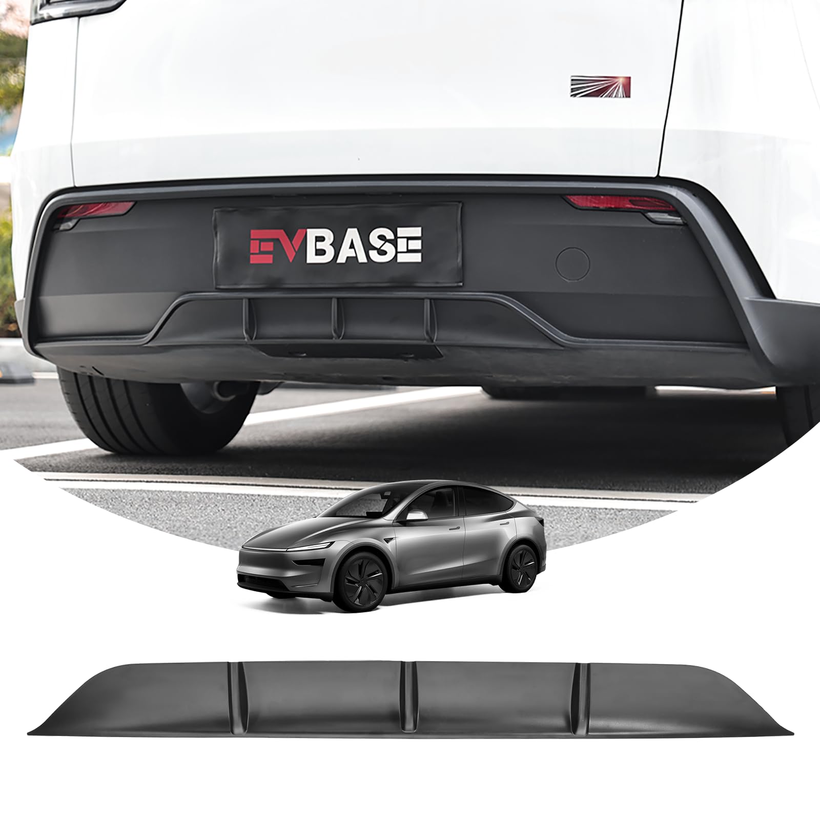 Rear Diffuser fit for Model Y Juniper Rear Bumper Lip for Juniper ABS Splitter Spoiler Trim for Model Y 2026 Accessories Matte Black(Without Drilling)