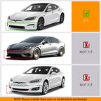 2021-2025 Tesla Model S - Front Bumper Lip Spoiler, Fits all 2021-2025 Tesla Model S, PP Black with Carbon Fiber Print Track Pack Style Add-on Front Splitter Air Dam Chin Protector, (3 Piece) -$77.98s