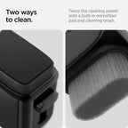 Spigen EZ Slide & Brush Screen Cleaner for Tesla Model Y 2025/26 (Juniper) & 3/Y/S/X/Cybertruck and Screens, Phones, Laptops, Tablets - No Solution Needed (Extra Microfiber Pad Included) [Black]