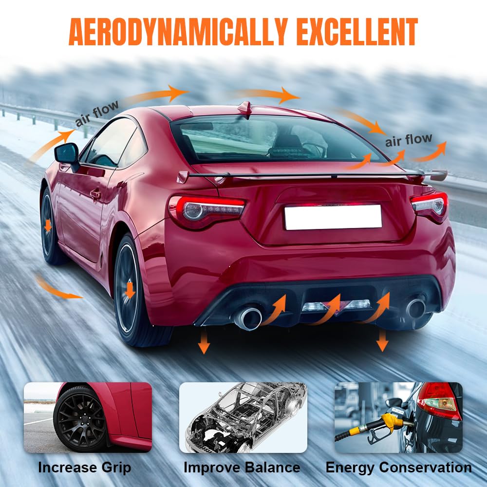 MODILOVER Rear Bumper Diffuser Lip Kit for Tesla Model Y 2020-2024, Carbon-Print PP Lower Valance Splitter