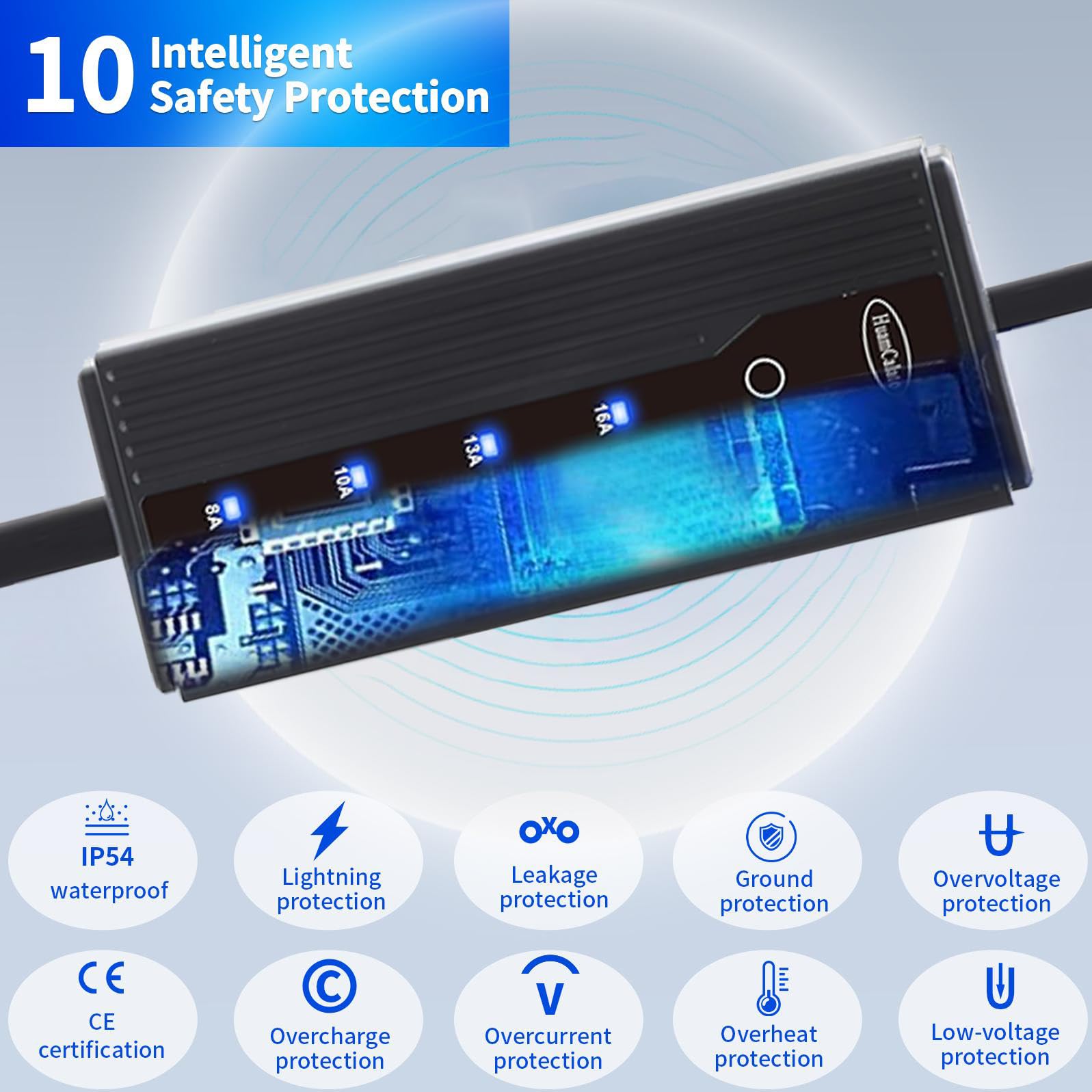 Level 1 16-Amp Portable EV Charger for Tesla Model 3/Y/S/X, NACS Plug, Home or Travel Charging Solution