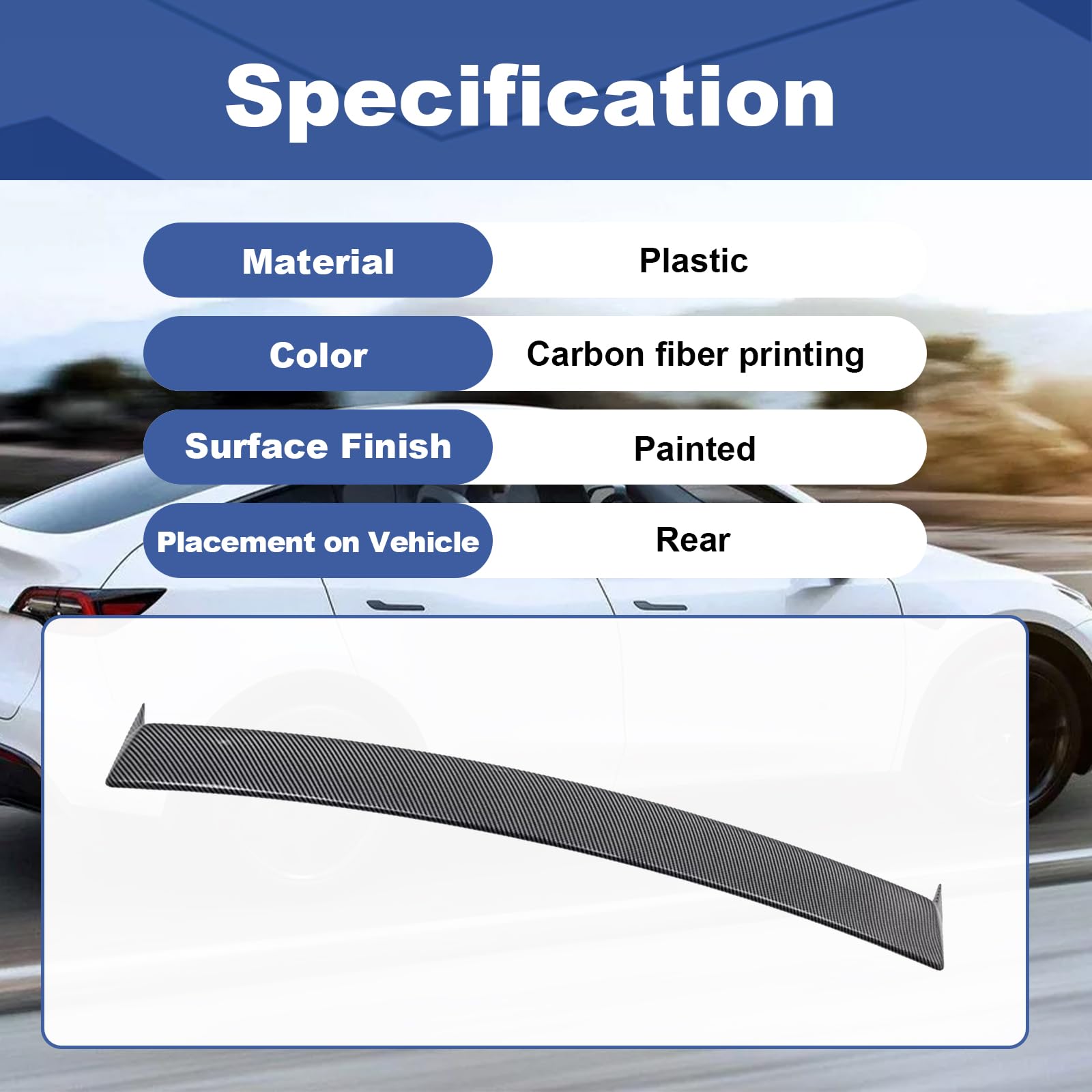 Rear Window Spoiler for Tesla Model Y ABS Roof Spoiler Tail Wing