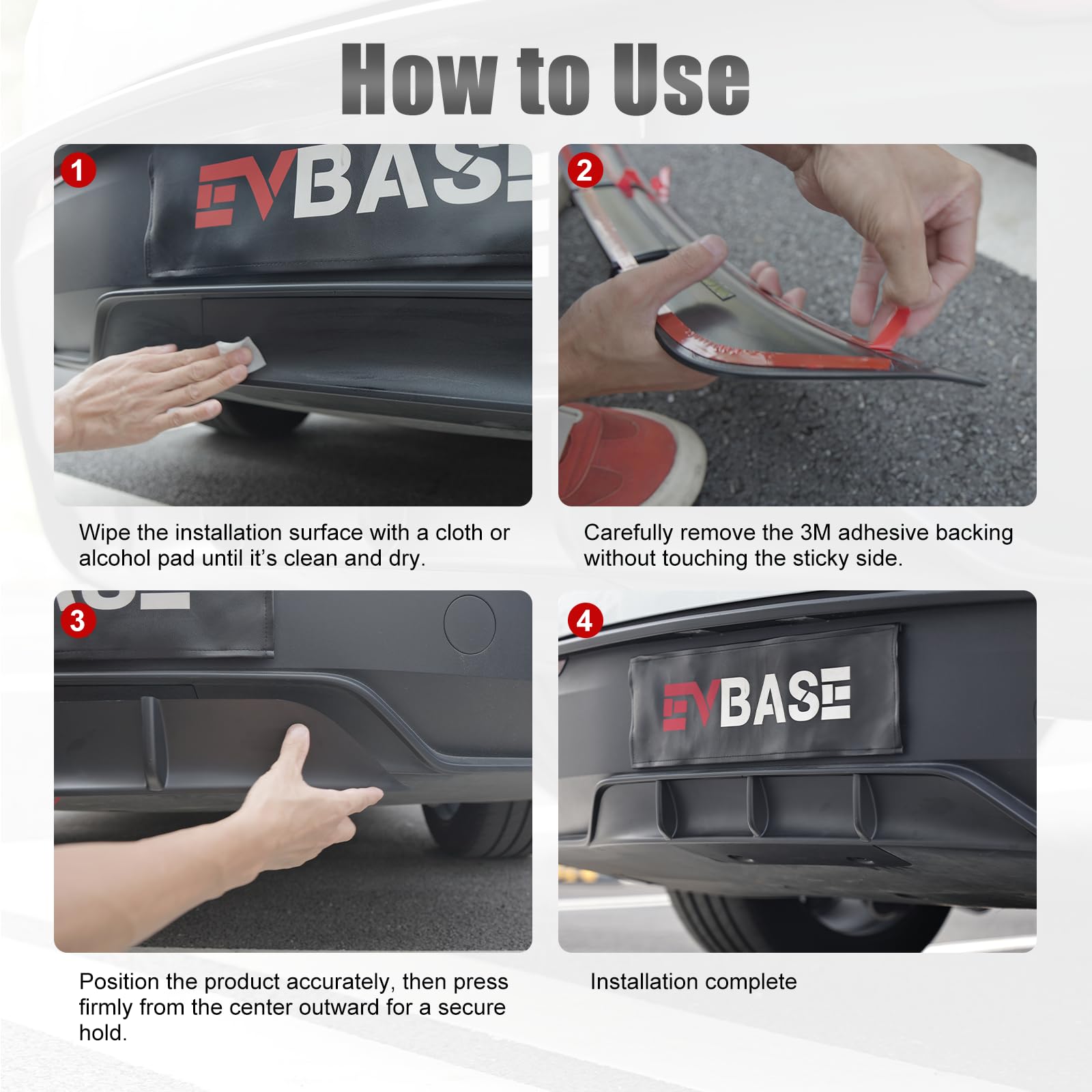 Rear Diffuser fit for Model Y Juniper Rear Bumper Lip for Juniper ABS Splitter Spoiler Trim for Model Y 2026 Accessories Matte Black(Without Drilling)