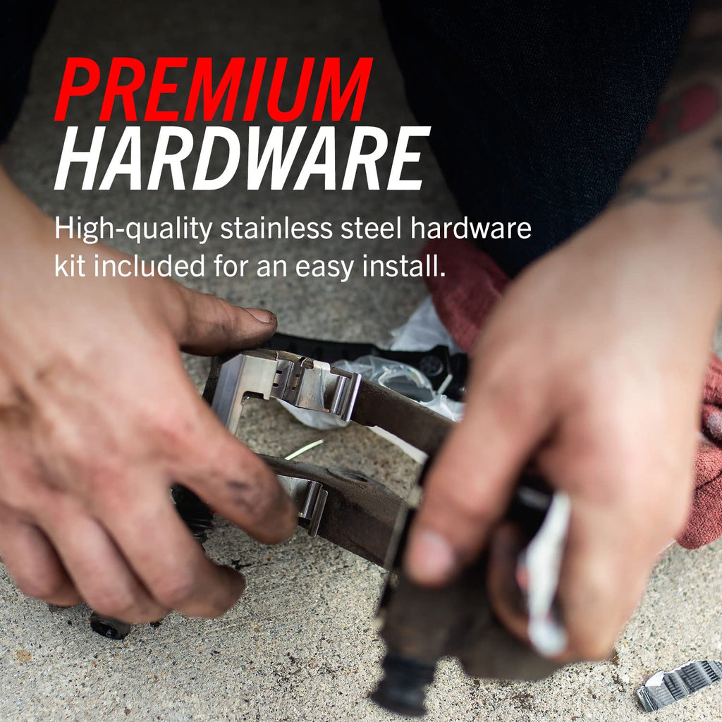 POWERSTOP Front and Rear Z26 Carbon-Fiber Ceramic Brake Pads with Drilled and Slotted Rotors Brake Kit For Tesla 3 2017-2021 [Vehicle Specific]