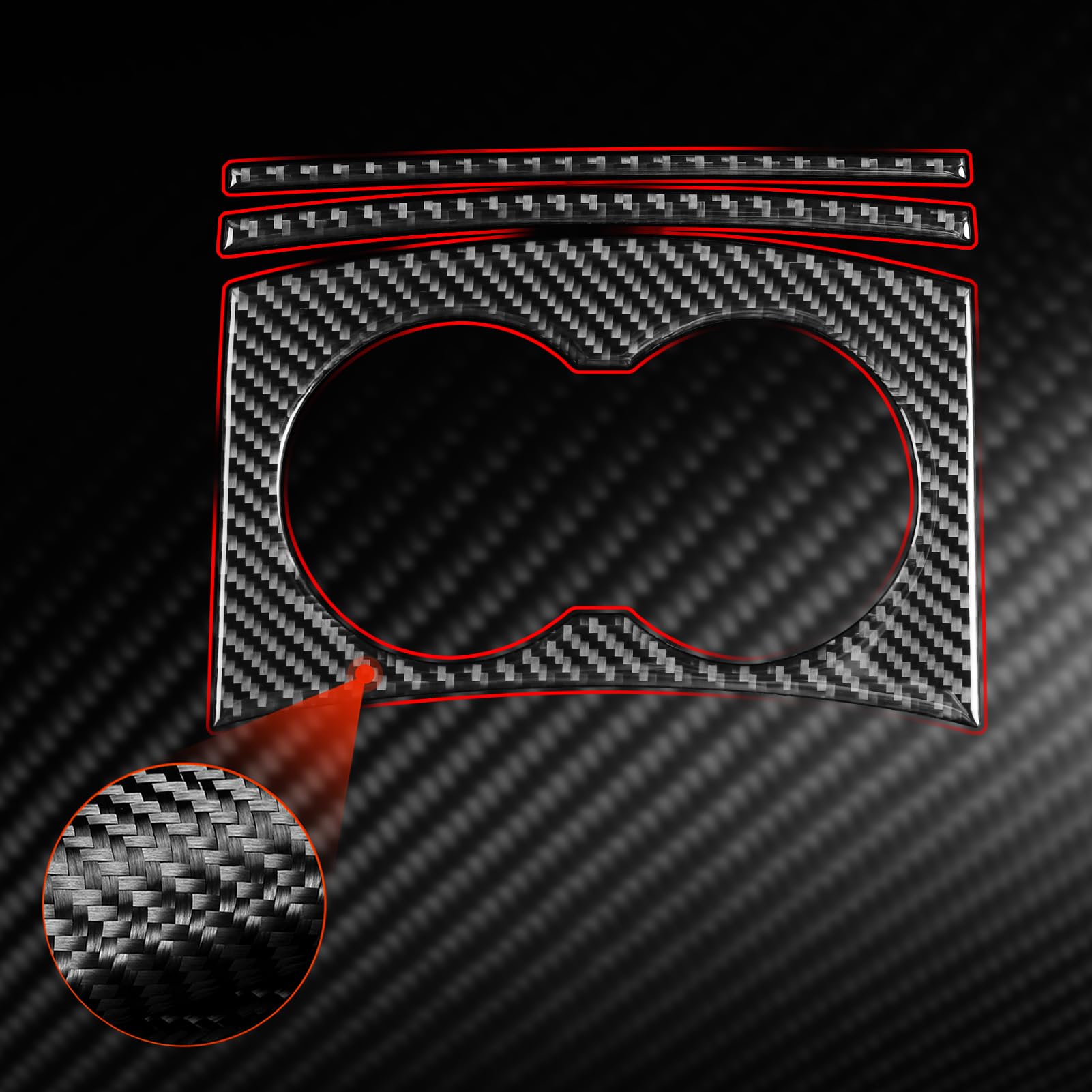 Carbon Fiber Car Center Console Panel Decoration Trim Sticker Auto Interior Accessories Compatible with Tesla Model X 2016-2020 Model S 2012 2013 2014 2015 2016 2017 2018 2019 2020 Black