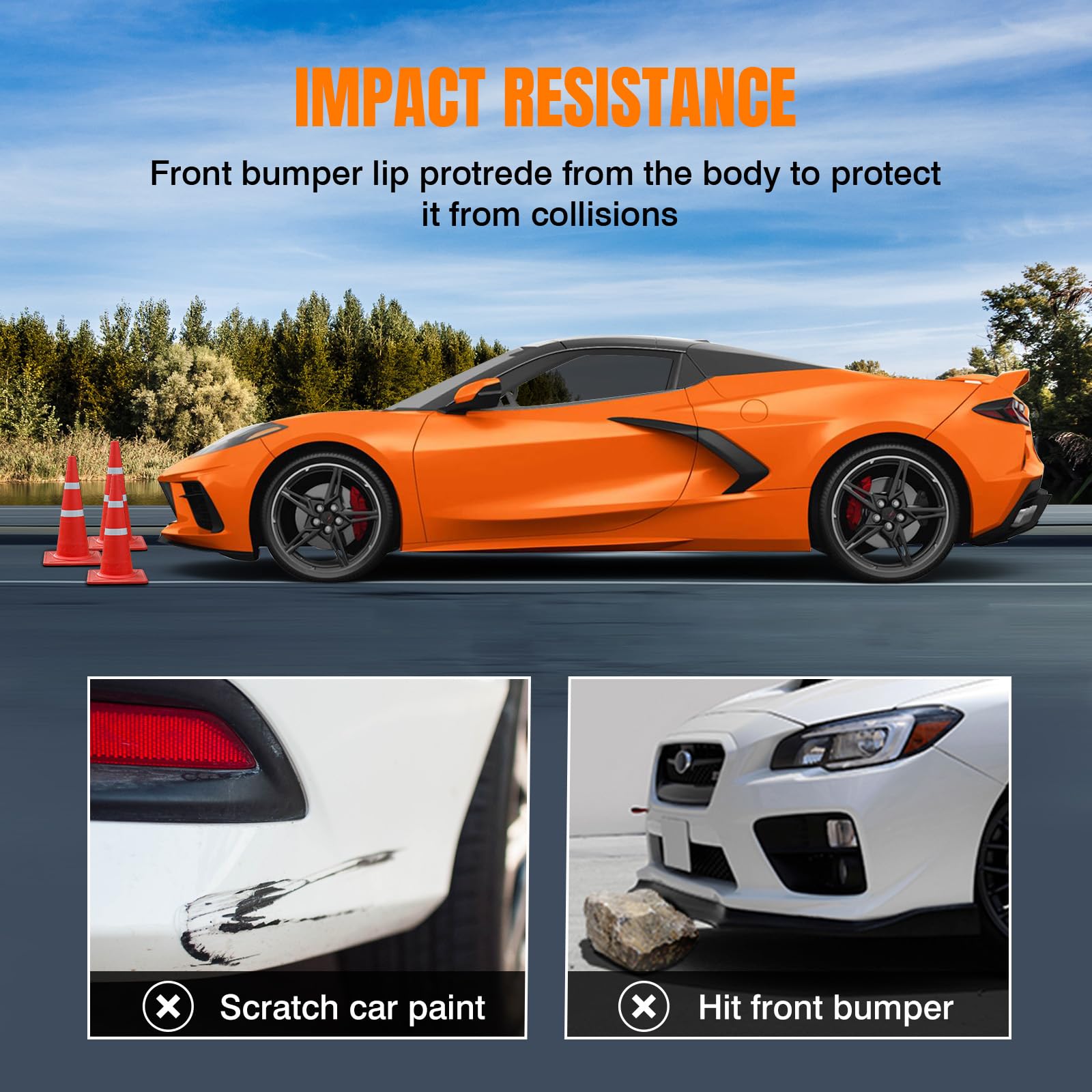 2021-2025 Tesla Model S - Front Bumper Lip Spoiler, Fits all 2021-2025 Tesla Model S, PP Black with Carbon Fiber Print Track Pack Style Add-on Front Splitter Air Dam Chin Protector, (3 Piece) -$77.98s