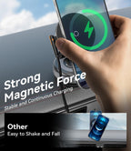 ALAFLY 15W for MagSafe Car Mount Charger, Magnetic Wireless Car Phone Holder for iPhone 17 16 15 14 13 12 Pro Max, 360° Adjustable iPhone Charger for Car with USB C Car Charger Adapter