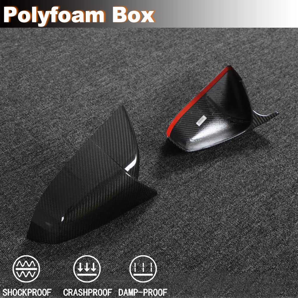 MCARCAR KIT Dry Carbon Fiber Mirror Cover Caps for Tesla Model S 2021-2023 Add-on Side Rearview Mirror Caps Car Exterior Outside Shell Factory Outlet