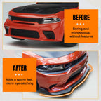 2021-2025 Tesla Model S - Front Bumper Lip Spoiler, Fits all 2021-2025 Tesla Model S, PP Black with Carbon Fiber Print Track Pack Style Add-on Front Splitter Air Dam Chin Protector, (3 Piece) -$77.98s