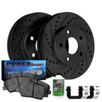 Power Sport Brake Kit For2017-2022 Tesla 3; 2020-2022 Tesla Y| Drilled and Slotted Brake Rotors| Ceramic Brake Pads and Rotors Kit|Hardware included