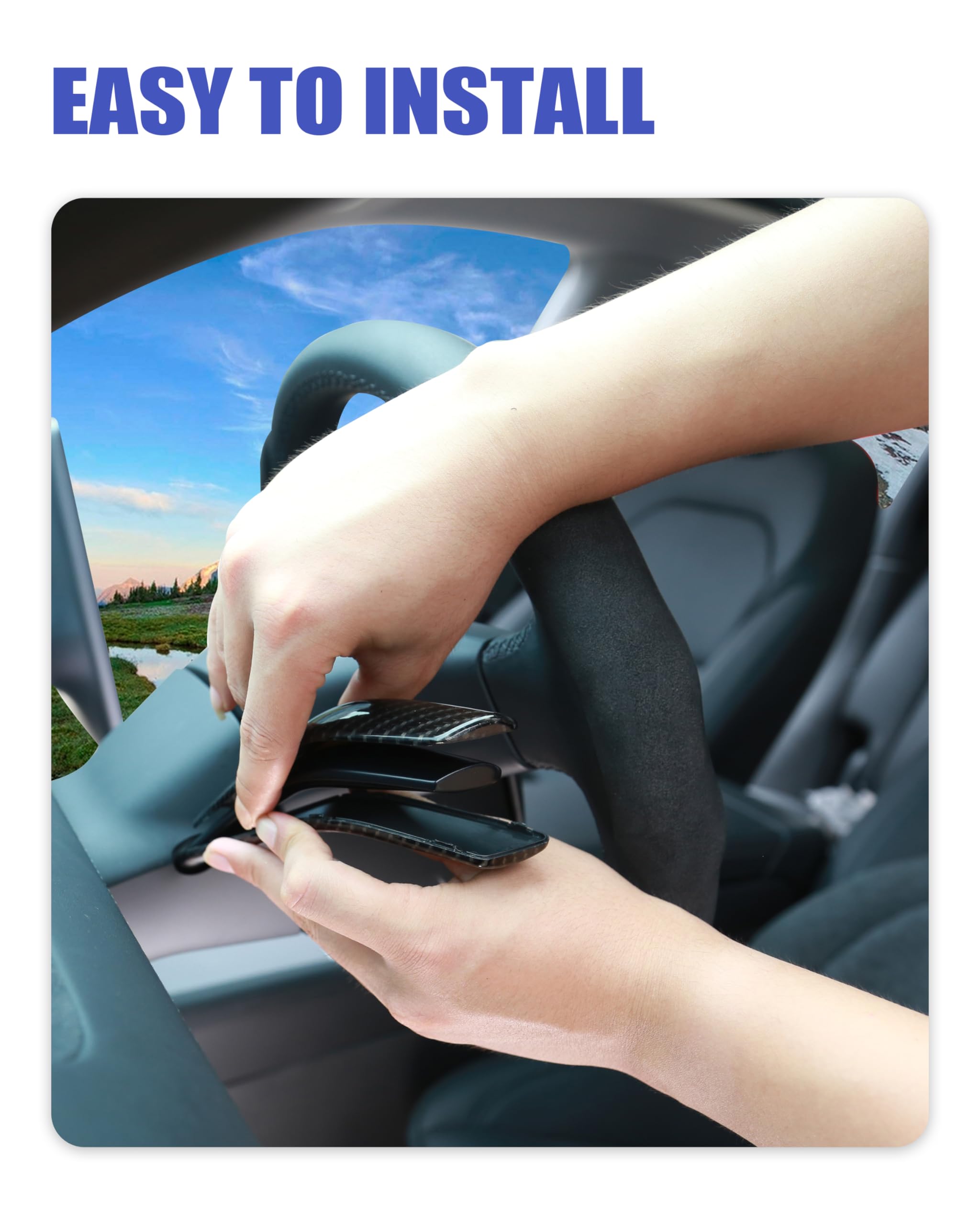 ZQULOYO Carbon Fiber Steering Column Lever Cover for Tesla Model Y Juniper 2025-2026, Interior Trim Upgrade