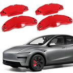 Brake Caliper Covers Compatible with Tesla Model Y Juniper 2025-2026, 19 20 inch Front and Rear Brake Wheel Hub Brake Caliper Covers 4 Pcs For Model Y Juniper Accessories Red