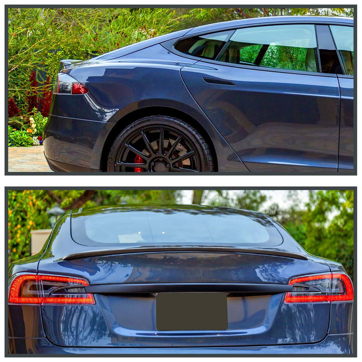 Spec-D Tuning Carbon Fiber Factory Style Rear Trunk Spoiler Compatible with 2012-2018 Tesla Model S Models
