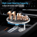 Car Tray Table & Car Desk for Laptop with 2 Risers and Anti-Slip Pad, 360° Rotating Cup Holder for Working and Eating Compatible with Tesla Model 3/Y/S, Ford F150/Explorer/Maverick & Most Vehicles/EV