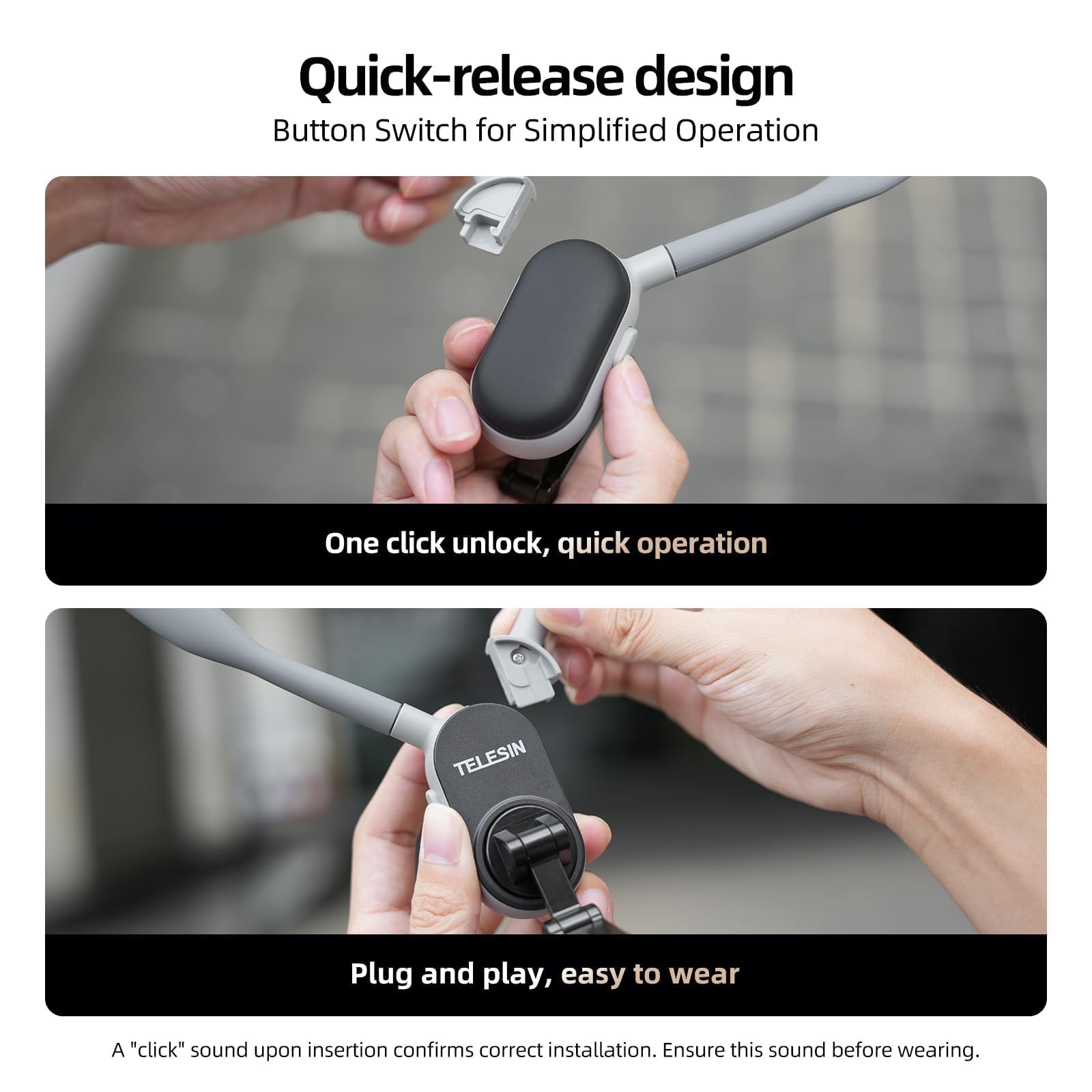 TELESIN Magnetic Neck Mount for Phones, Neck Cell Phone Holder POV/Vlog Selfie Mount Hand Free Phone Neck Holder Chest Stand Strap Video Recording for iPhone 17 16 15 14 13 12 Seires Android Phones