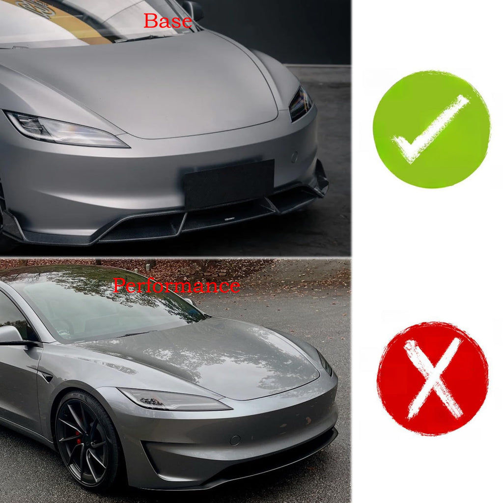 5 Pieces Front Lip for Tesla Model 3 Highland 2024-2025 Add-0n Front Bumper Splitter Spoiler ABS Plastic No Drill (Glossy Black)