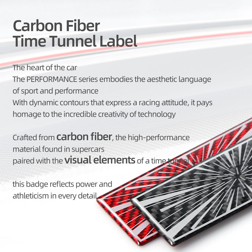 BETTERHUMZ Plaid Performance Decal Sticker Compatible with Tesla Cybertruck Model 3 Y X S Roadster Highland Carbon Fiber Car Rear Trunk Trim Exterior Accessories (Black)