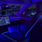 Nestour Interior Car Neon Light Fit for Tesla Model 3 Y 2021 2022 2023 (Center Console+Dashboard+Seat+4 Foot Lights) with Matching Armrest Organizer, Tesla Ambient Lights, APP-Controlled RGB LED