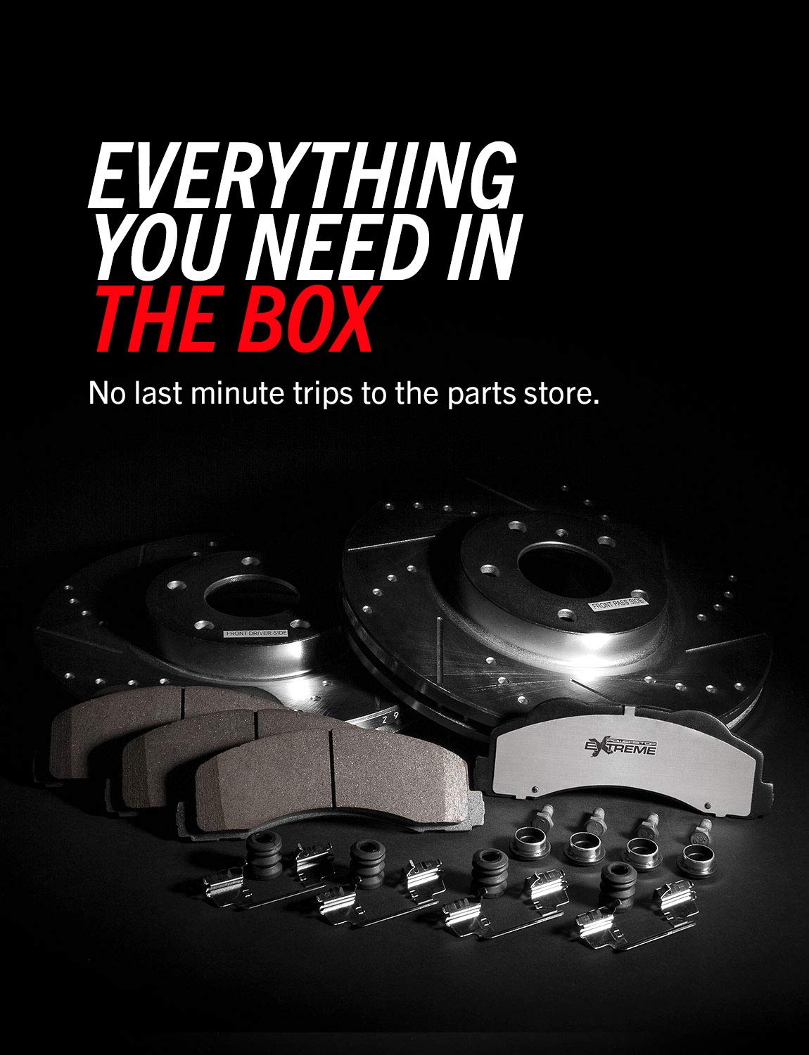 POWERSTOP Front and Rear Z26 Carbon-Fiber Ceramic Brake Pads with Drilled and Slotted Rotors Brake Kit For Tesla 3 2017-2021 [Vehicle Specific]