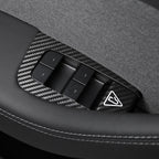 BETTERHUMZ Window Switch Panel Cover for Tesla Model Y Juniper 2025, Suede Carbon Fiber Interior Trim