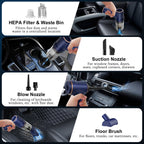 KMM Handheld Car Vacuum Cleaner, 9000Pa Vacuum Cleaner and Air Duster, 120W High Power Hand Held Vacuum with LED Light and Multi-Nozzles for Car, Home, Office, Pet
