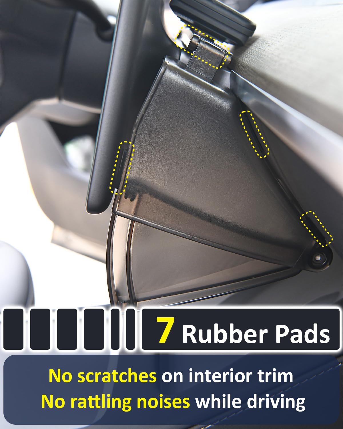 Under Screen Storage Organizer for Tesla Model Y Model 3 Accessories(include Juniper & Highland), Rattle-Free Push Latch Mechanism Perfect Fit, Tissue Dispenser, Hidden for Personal Valuables