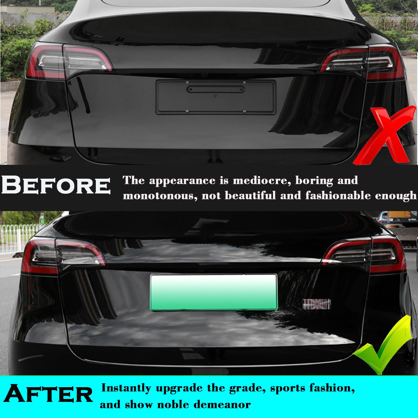 YHCDSEA Dual Motor Badge Emblem Sticker Plaid Decor Compatible for Model 3 Y X S Accessories (A-Plaid)