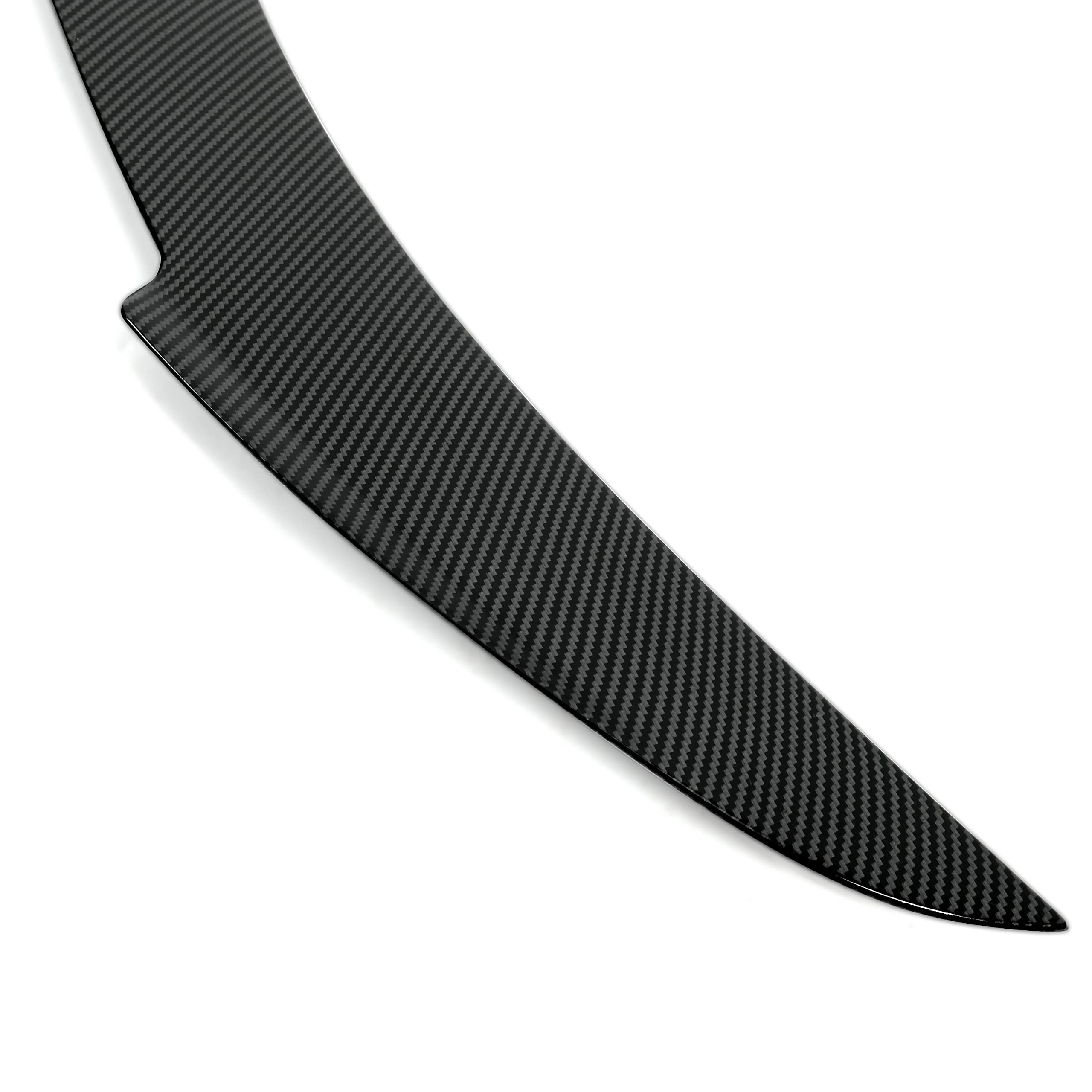 KUAFU Rear Trunk Spoiler Compatible with 2012-2021 Tesla Model S JC Style Trunk Lid Wing Lip Splitter Air Deflector ABS Plastic Carbon Fiber Style