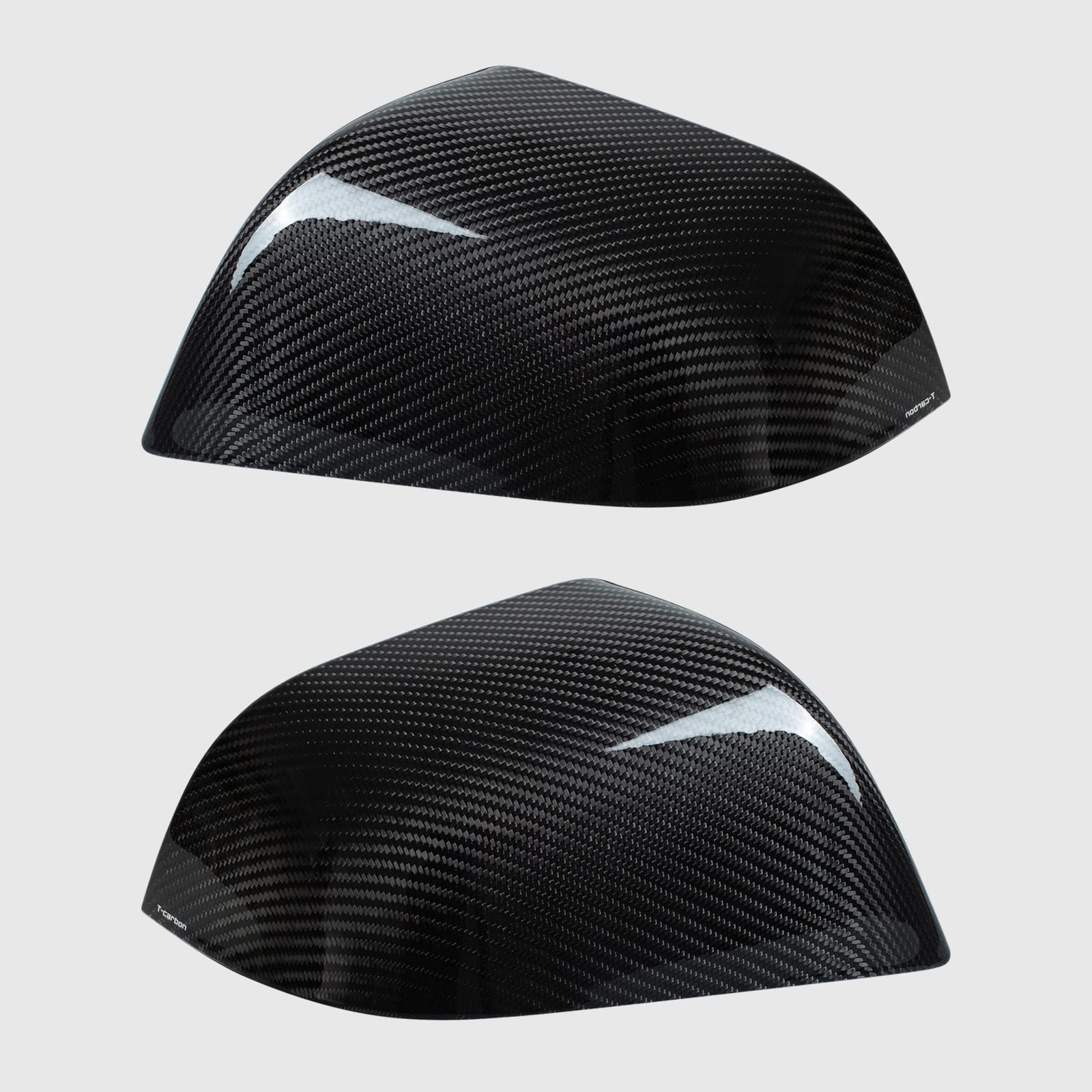 Real Carbon Fiber Side Mirror Cover Compatible with Tesla Model 3 Sedan 2017-2025, T-carbon Rearview Cover Compatible with Tesla Model 3 Exterior Mirror Caps Accessories (Black)