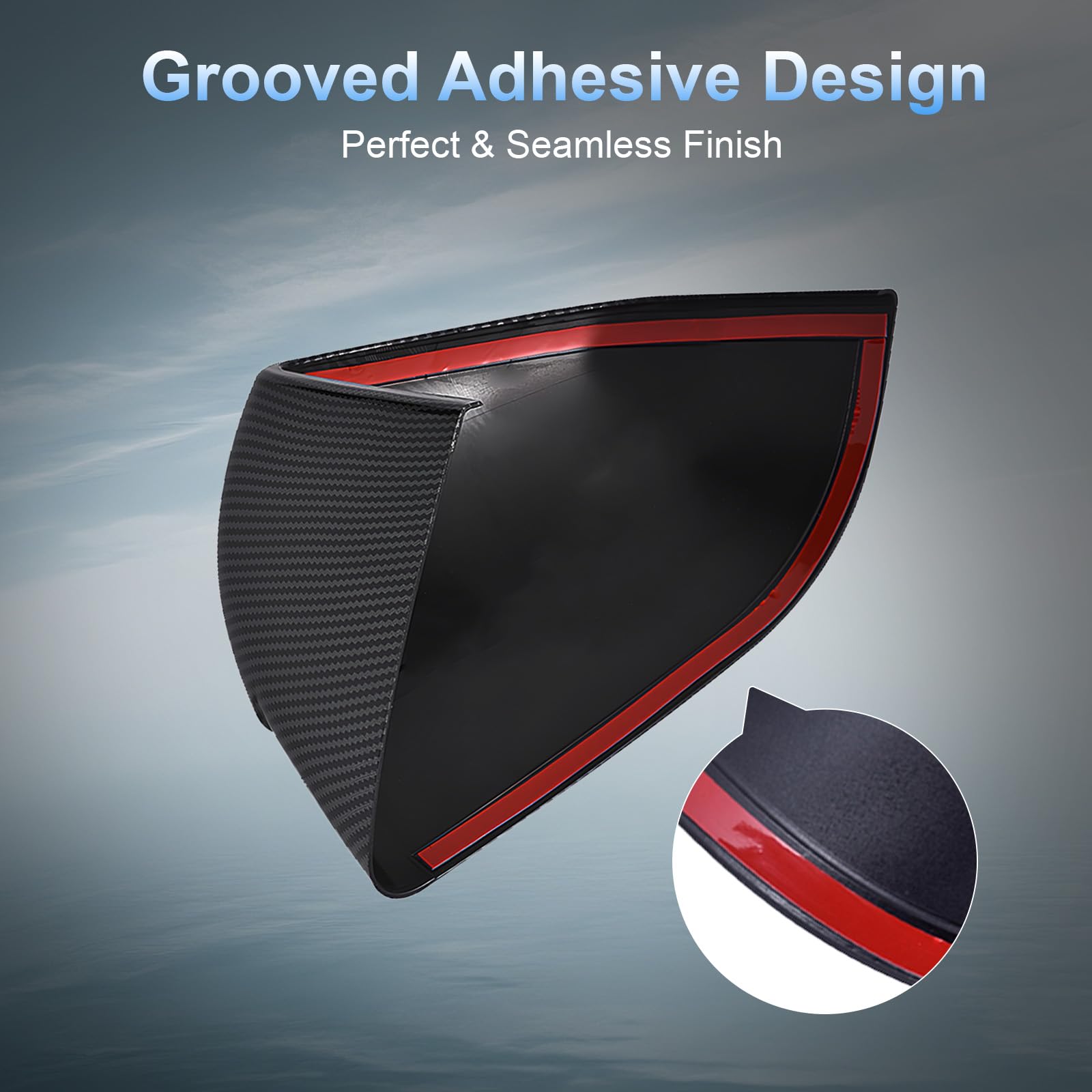 Compatible with Tesla Model Y Side Mirror Cover Caps 2021-2025 (Incl. Juniper),2-Piece Aerodynamic Wind Blade Cover Set,Easy Install & Anti-Scratch Protector(Carbon Fiber Style)