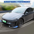 FormiPow Front Bumper Lip for 2025 2026 Tesla Model Y Juniper, 3-Piece ABS Front Splitter Bumper Lip, Aerodynamic Stability, No-Drill Model Y Juniper Accessories (Glossy Black)