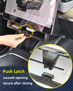 Under Screen Storage Organizer for Tesla Model Y Model 3 Accessories(include Juniper & Highland), Rattle-Free Push Latch Mechanism Perfect Fit, Tissue Dispenser, Hidden for Personal Valuables
