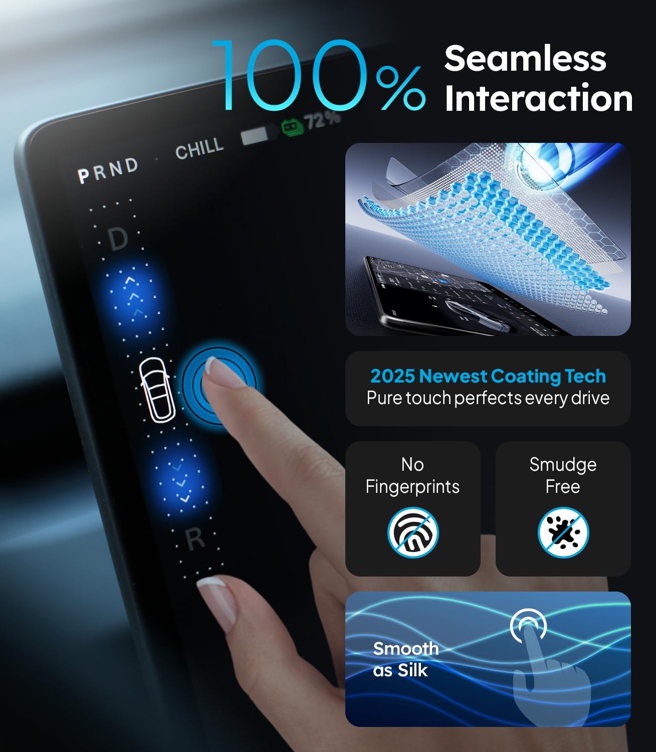 Wigoo Tesla New Model Y Juniper & Model 3 Highland Screen Protector Matte [No Glare & Fingerprint] Model 3 (2024~2026)/New Model Y Juniper Accessories, Tempered Glass Protector with Alignment Kit