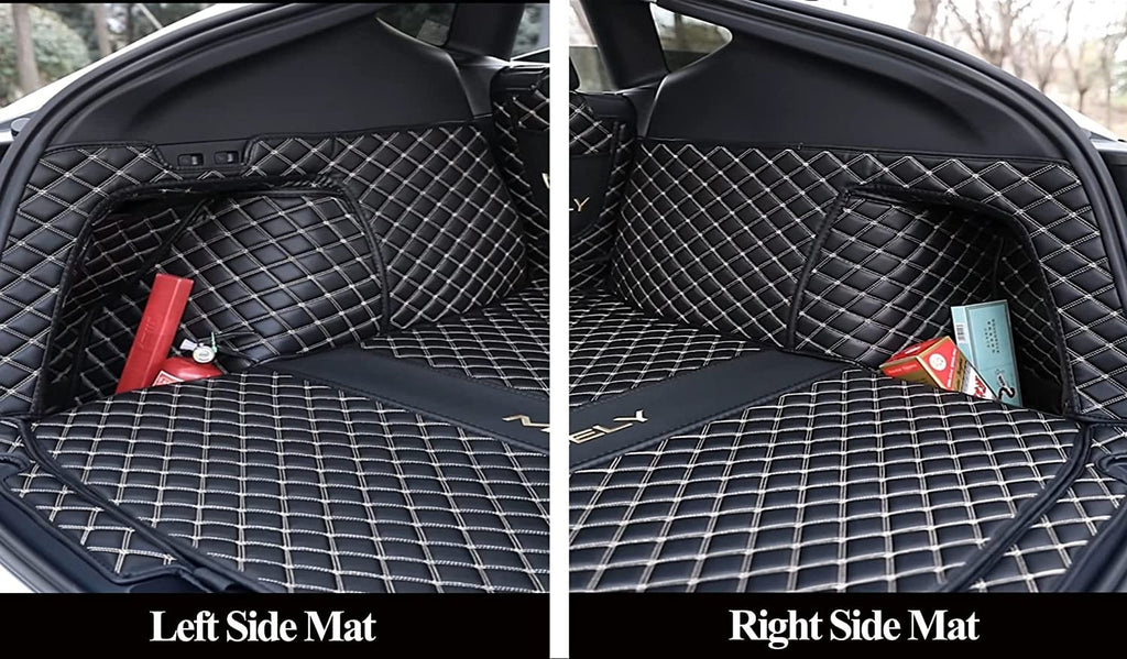 Trunk Cover Mat for 2020-2025 Tesla Model Y 5-Seater Red Cargo Mat (Rear Backrest Protector+Trunk Protector+Both Side Panels) Full Coverage Protection Tesla Model Y Accessories