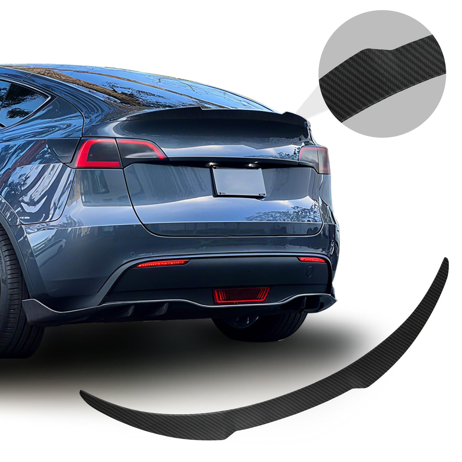 BDBO Spoiler for Tesla Model 3 2016-2022 Wing Rear Spoiler Trunk Tail Rear Trunk Lid,M4 Style Matte Cabon Fiber Style Performance,Model 3 Accessories